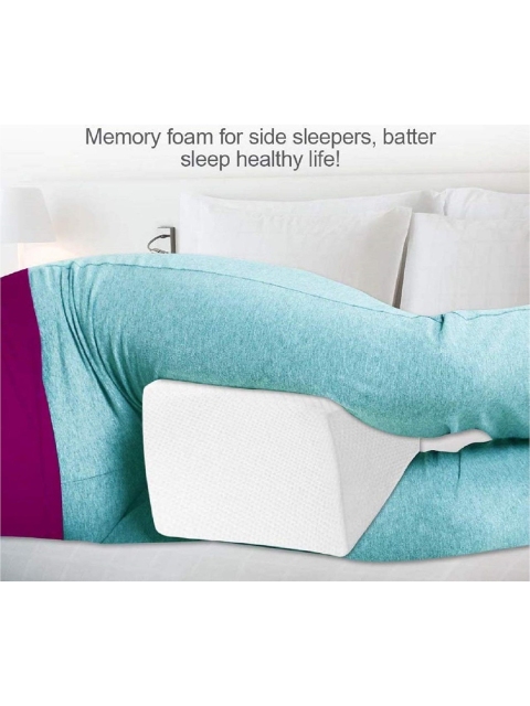 Pum Pum Purple Solid Memory Foam Orthopedic Knee Support Leg Rest Pillow - Image 2