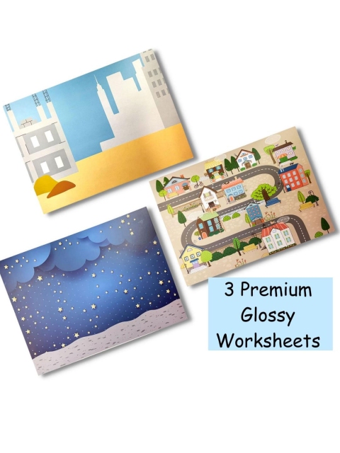 SCOOBIES Kids Blue Printed Paper ART - Image 3