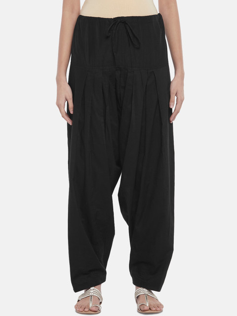 RANGMANCH BY PANTALOONS Women Black Solid Pure Cotton Salwar