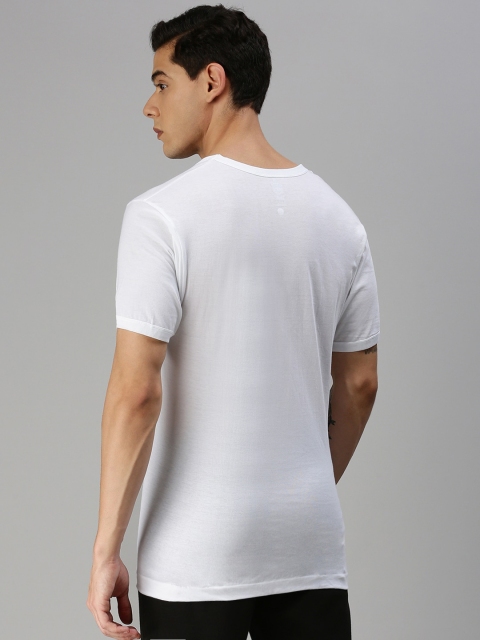 ONN Men Pack of 2 White Solid Cotton Undershirt - Image 3