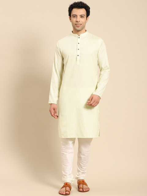 Amodh by Kisah Men Yellow Thread Work Kurta