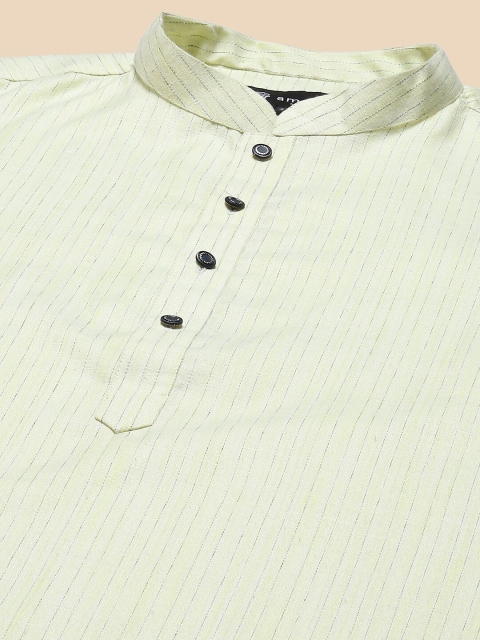 Amodh by Kisah Men Yellow Thread Work Kurta - Image 2