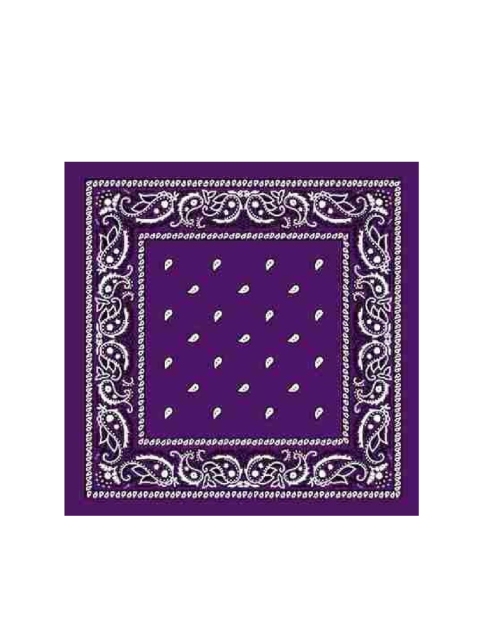 Aadikart Purple & White Paisley Cotton Printed Bandana