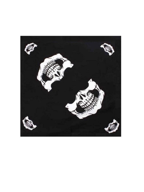 Aadikart Unisex Black & White Printed Cotton Bandanas