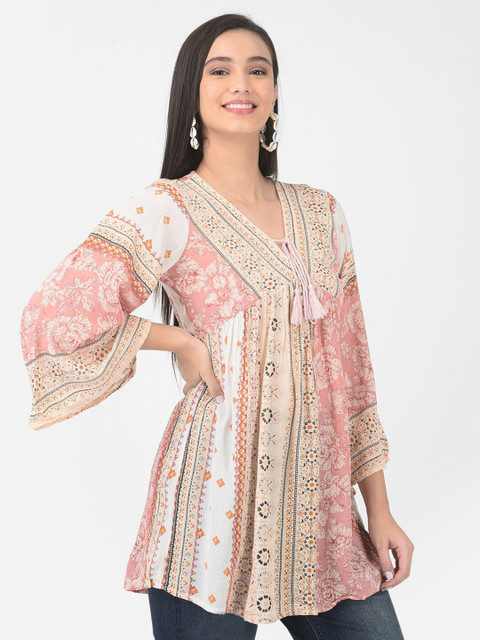 VELDRESS Pink Print Empire Top