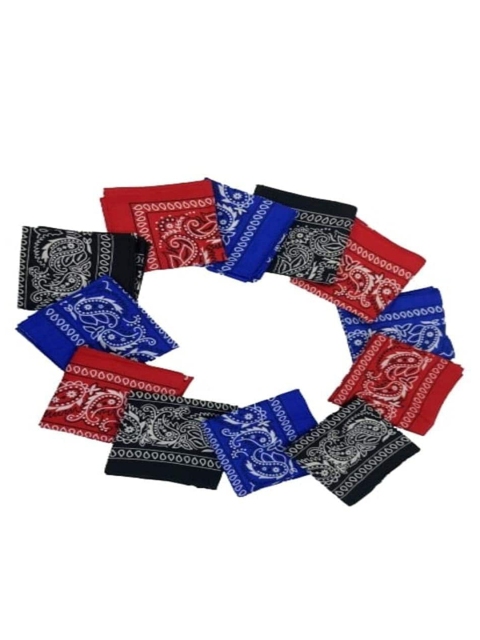 Aadikart Pack Of 12 Paisley Printed Cotton Bandanas - Image 2