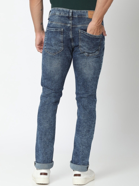 SPYKAR Men Blue Mid Rise Heavy Fade Jeans - Image 3