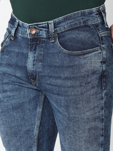 SPYKAR Men Blue Mid Rise Heavy Fade Jeans - Image 5