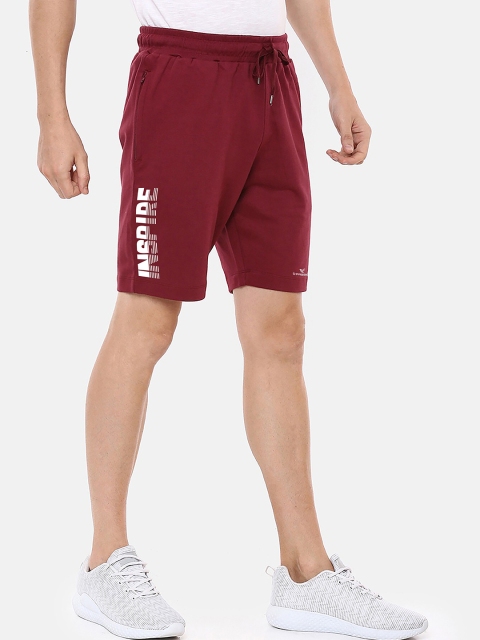 Dpassion Men Maroon Printed Running Sports Shorts - Image 2