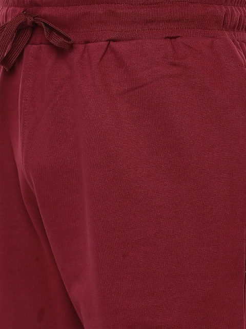 Dpassion Men Maroon Printed Running Sports Shorts - Image 4
