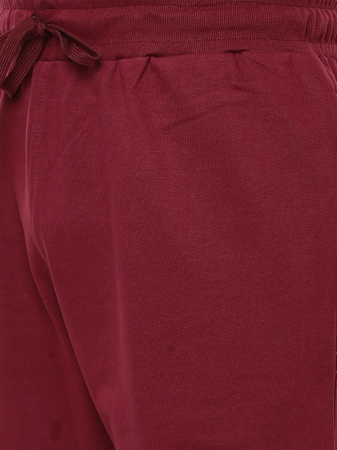 Dpassion Men Maroon Printed Running Sports Shorts - Image 4