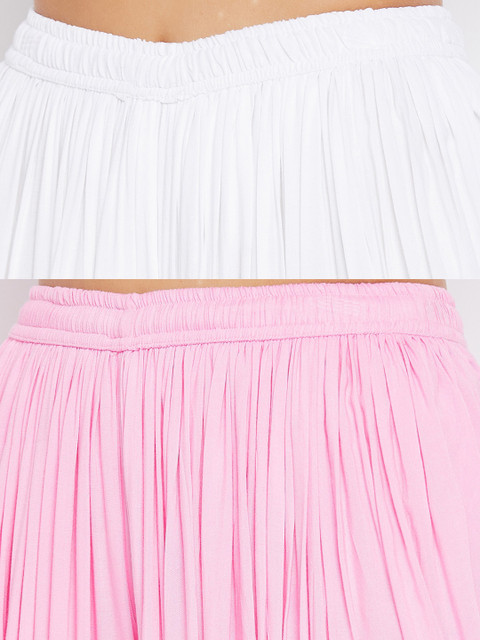 Clora Creation Pack of 2 White & Pink Dhoti Salwar - Image 6