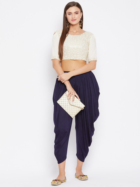 Clora Creation Women Pack Of 2 Black & Navy Blue Solid Dhoti Salwar - Image 5