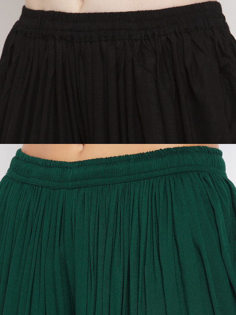 Clora Creation Women Pack Of 2 Black & Green Solid Dhoti Salwar - Image 5