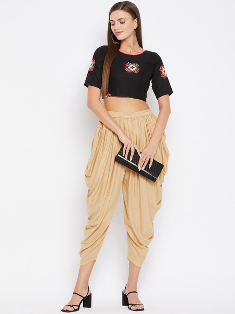 Clora Creation Women Pack of 2 Off-White & Beige Solid Dhoti Salwar - Image 5