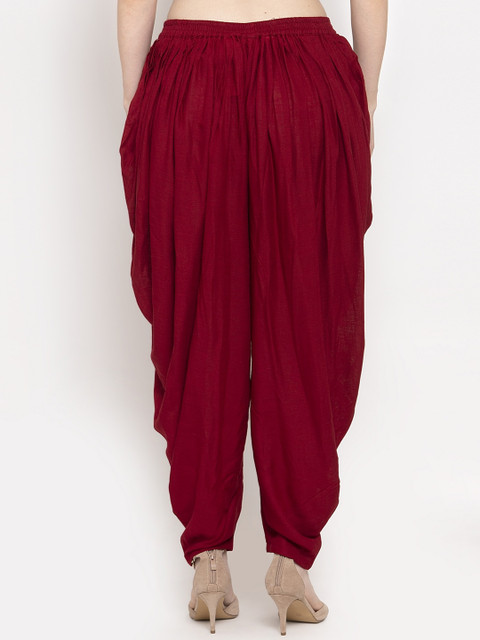 Clora Creation Women Maroon And Green Pack of 2 Solid Dhoti Salwar - Image 2