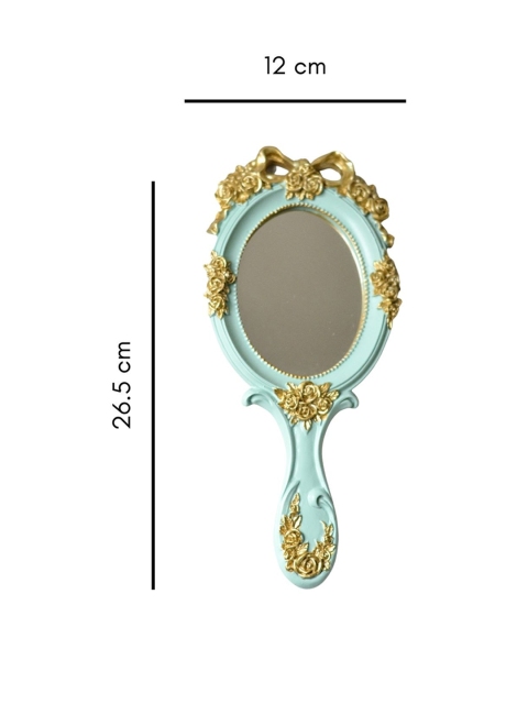Nestasia Green Embossed Handheld Vanity Mirror - Image 4