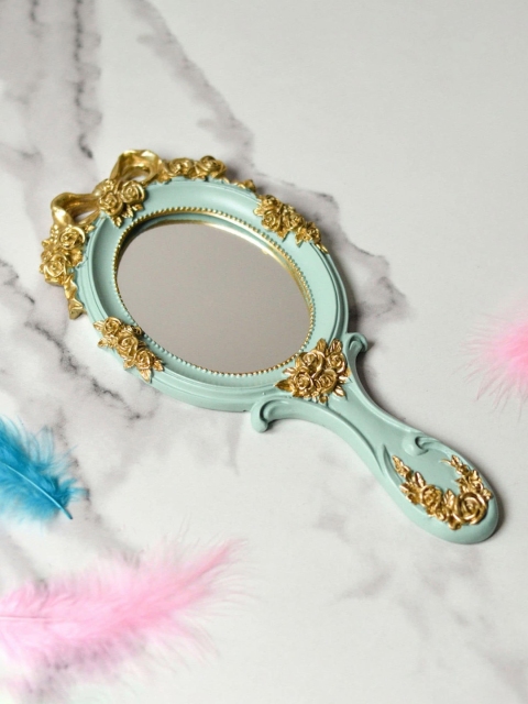 Nestasia Green Embossed Handheld Vanity Mirror - Image 2