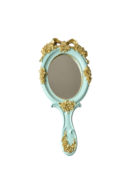 Nestasia Green Embossed Handheld Vanity Mirror - Image 3