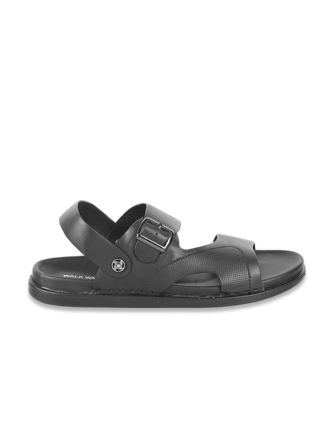 WALKWAY by Metro Men Black & Silver-Toned Comfort Sandals - Image 3