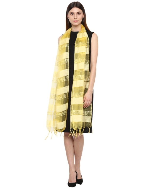 Rhe-Ana Yellow Art Silk Dupatta