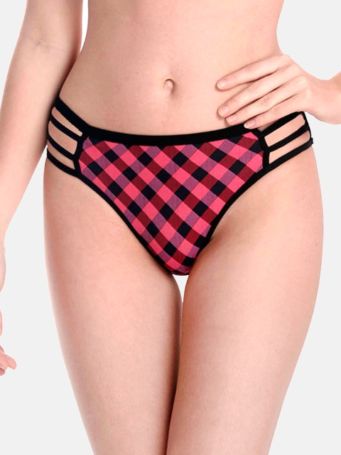 LOTUSLEAF Women Black & Red Checked Seamless Bridal Briefs