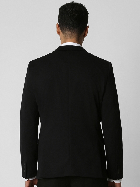 Van Heusen Men Black Solid Single-Breasted Slim-Fit Formal Blazer - Image 4