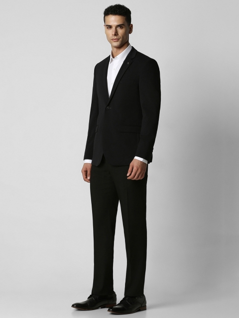 Van Heusen Men Black Solid Single-Breasted Slim-Fit Formal Blazer - Image 5
