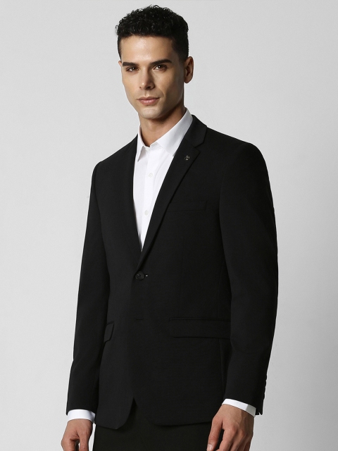 Van Heusen Men Black Solid Single-Breasted Slim-Fit Formal Blazer - Image 3