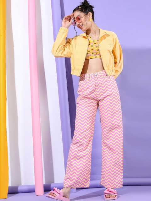 Tokyo Talkies Women Yellow Solid Bomber Jacket - Image 5