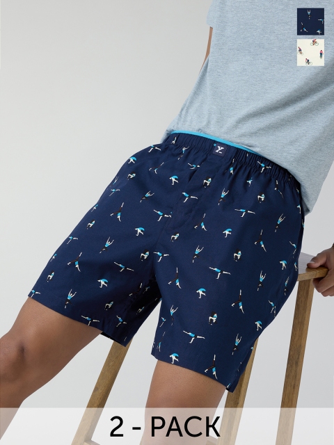 XYXX Men Pack Of 2 Printed Pure Cotton Anti-Bacterial Boxers XYBOX2PCKN211