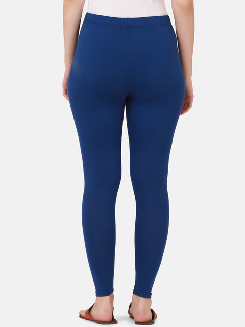 BUY NEW TREND Women Set of 2 Royal Black &Blue Cotton Ankle Length Leggings - Image 5