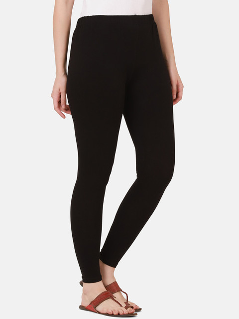 BUY NEW TREND Women Pack Of 2 Black & Red Solid Ankle-Length Leggings - Image 3