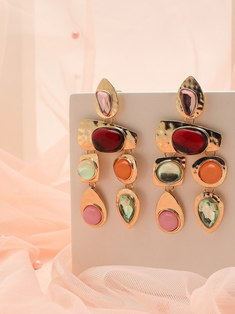 SOHI Multicoloured Contemporary Drop Earrings