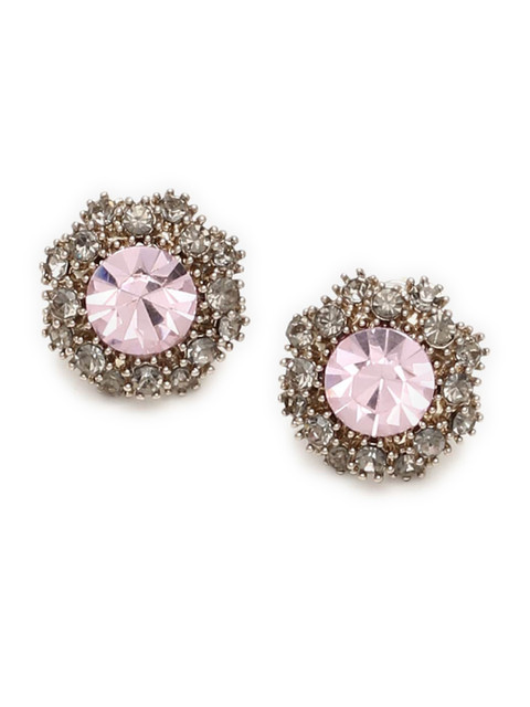 SOHI Lavender Gold-Plated Classic Studs Earrings - Image 2