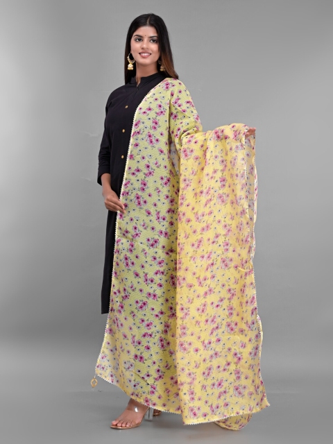Apratim Yellow & Pink Printed Dupatta - Image 3