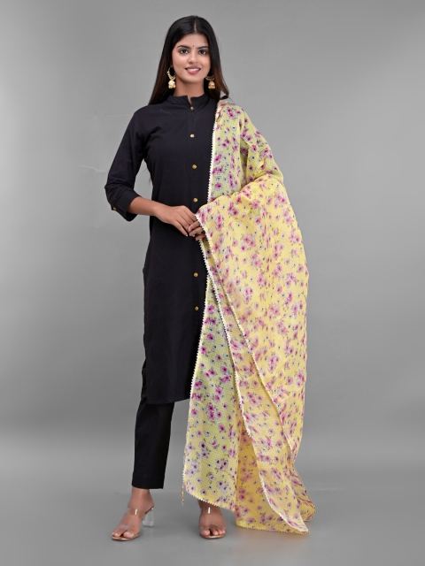 Apratim Yellow & Pink Printed Dupatta - Image 5