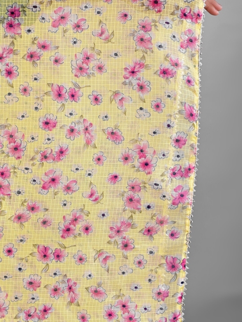 Apratim Yellow & Pink Printed Dupatta - Image 2