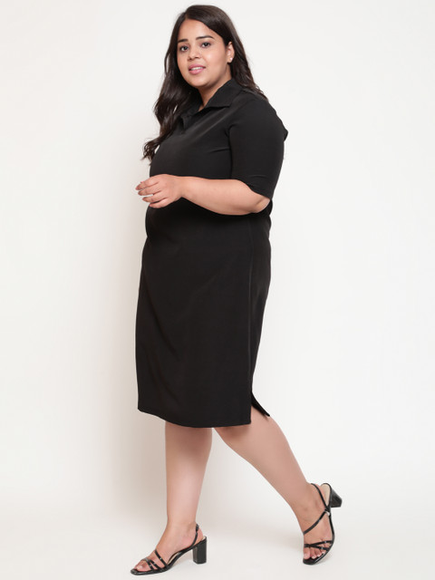 Amydus Women Plus Size Black T-shirt Dress - Image 3