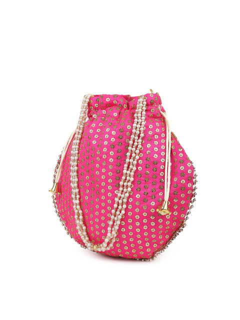 LIKAA Pink Embellished Potli Clutch - Image 2