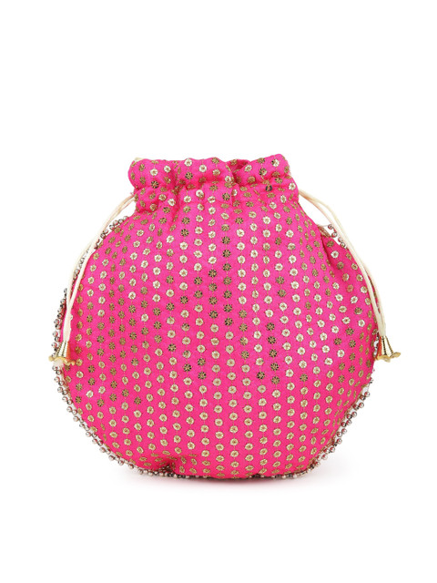LIKAA Pink Embellished Potli Clutch - Image 4