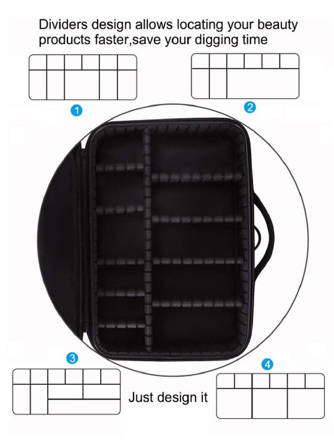 LAFILLETTE Black Two Layered Cosmetic Organizer Bag - Image 7