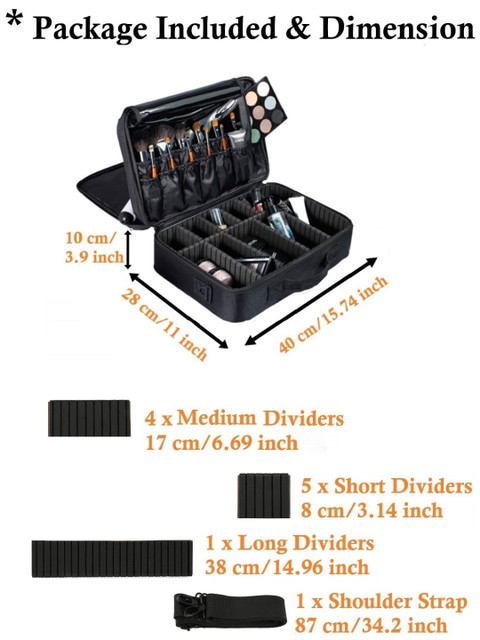 LAFILLETTE Black Two Layered Cosmetic Organizer Bag - Image 4