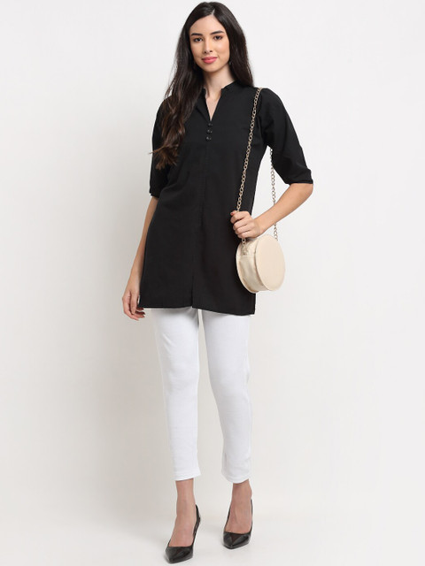 TAG 7 Women White Solid Ankle Length Leggings Pants - Image 4