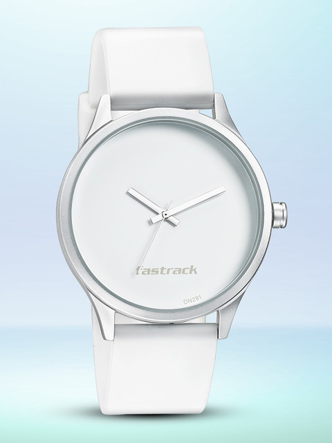 Fastrack Unisex White Aluminium Dial & White Straps Analogue Watch 68031AP10