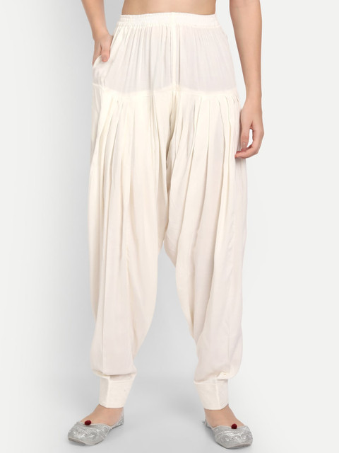 APELLA Women Off White Solid Loose-Fit Salwar