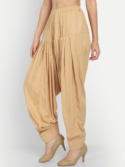 APELLA Women Beige Solid Loose-Fit Salwar - Image 2