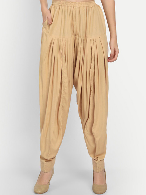 APELLA Women Beige Solid Loose-Fit Salwar