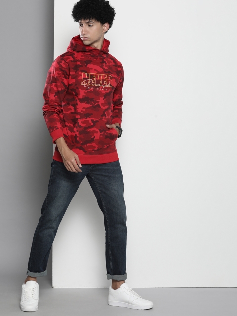 The Indian Garage Co Men Red Printed Hooded Sweatshirt - Image 5