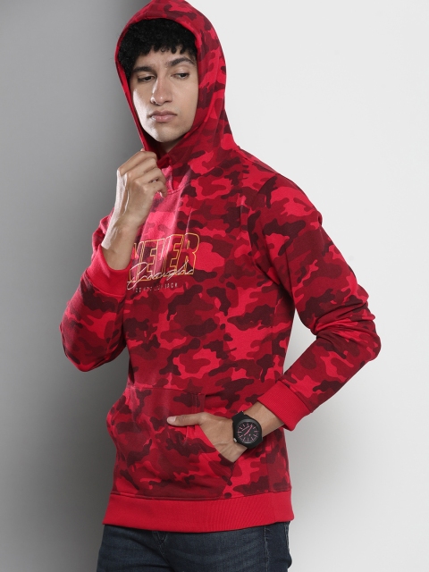 The Indian Garage Co Men Red Printed Hooded Sweatshirt - Image 3